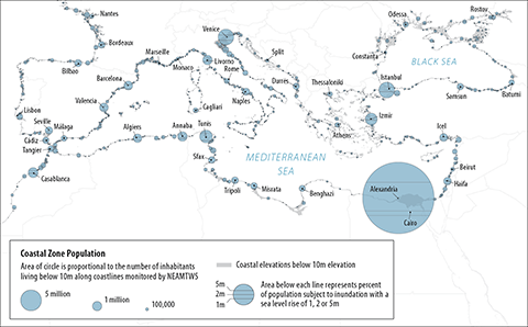 Map of Mediterranean from Tsunami Warning and Mitigation Systems to Protect Coastal Communities